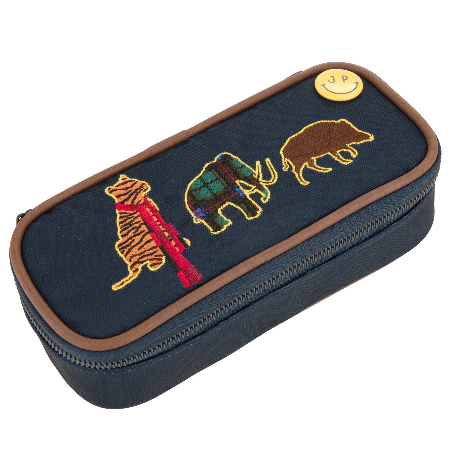 A plain pencil box, varnished with Jeune Premier designs, with a selection of elastic bands on the lid to store your favorite pens. Fashionable boys will love this "Tartans" design.